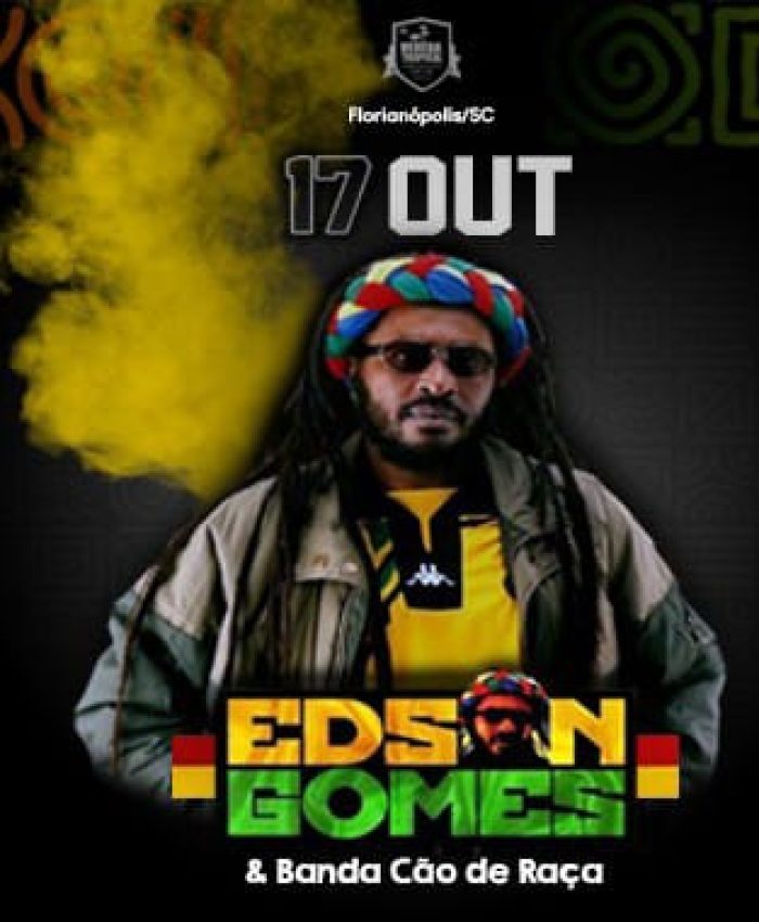 Edson Gomes em Florianópolis!                                   A lenda do reggae e sua banda completa Cão de Raça retornam à Floripa.         Clique aqui e confira!